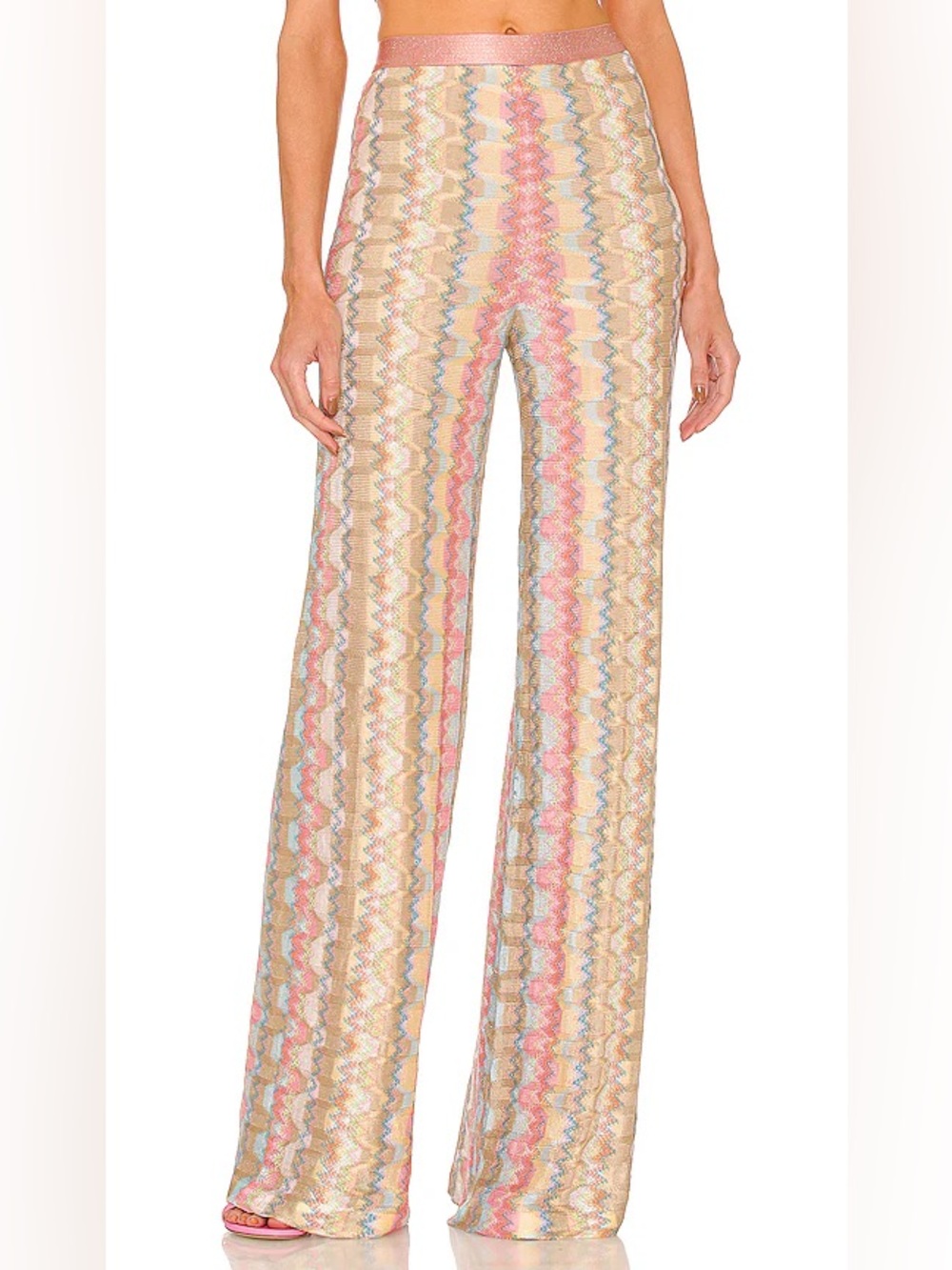 Robles Tassel-Tie Chevron Knit Pants